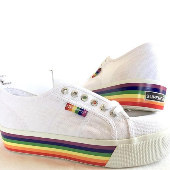 superga rainbow platform sneakers